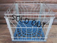 Vintage Meral Wire Milk Crate Blue (PJ484)
