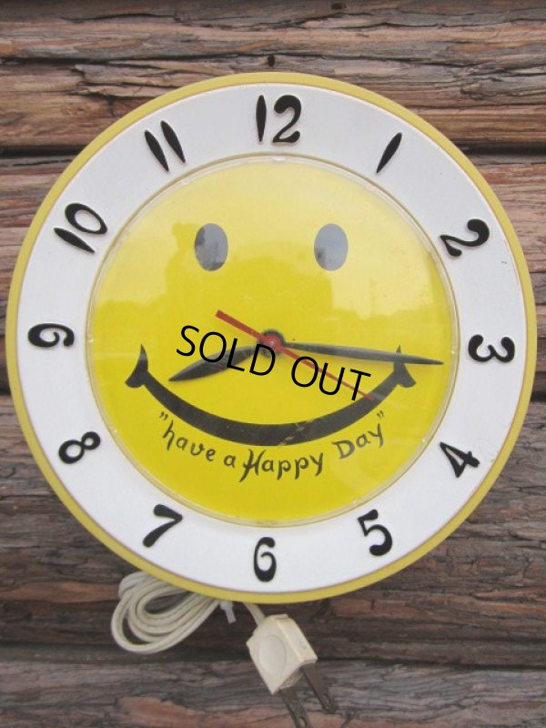 画像1: Vintage Smile Happy Face Wall Clock (PJ583)