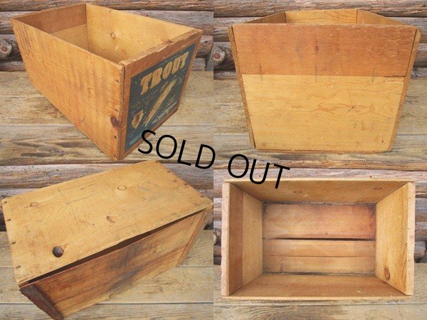 画像2: Vintage Wood TROUT Fruit Crate Box (PJ590) 