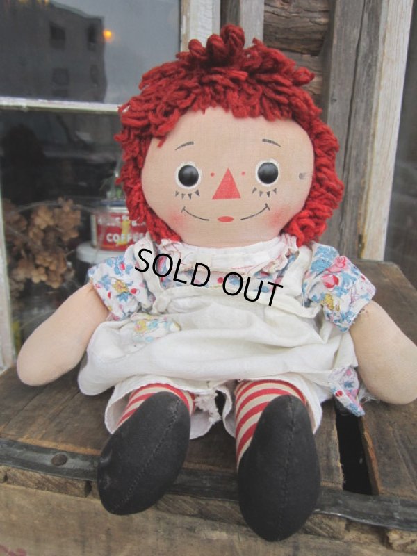 画像1: Vintage Raggedy Anne Rug Doll 31cm (PJ596)