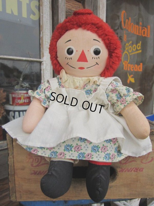 画像1: Vintage Raggedy Anne Rug Doll 38cm (PJ595)