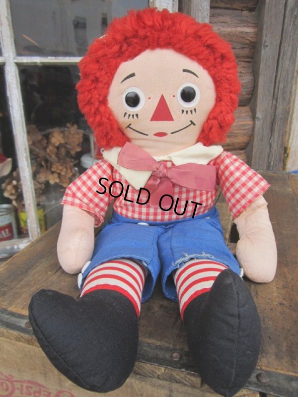 画像1: Vintage Raggedy Andy Rug Doll 40cm (PJ601)