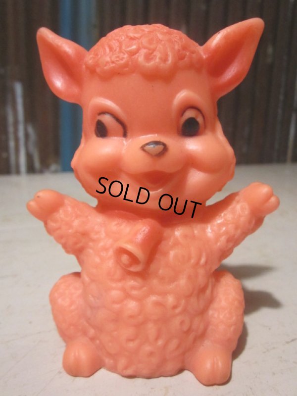 画像1: Vintage Rubber Doll Pink Lamb (PJ660)