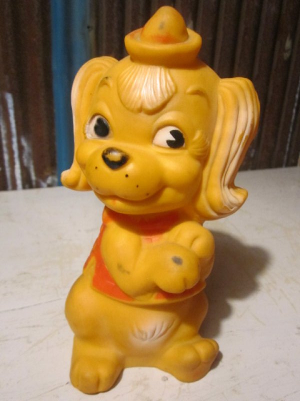 画像1: Vintage Rubber Doll ChinChin Dog (PJ654)