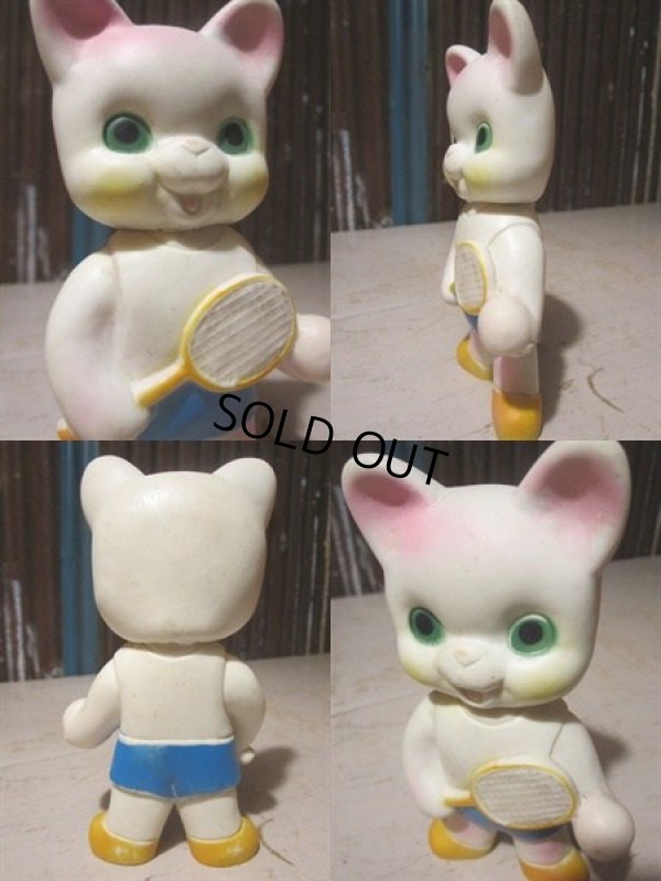 画像2: Vintage Rubber Doll Tennis Cat (PJ661)