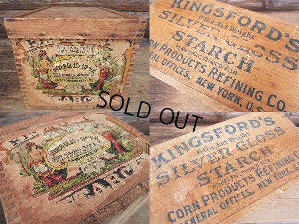画像3: Vintage Wood Box Kingsford's (PJ672) 