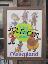 Vintage Disney It'a Small World Poster W/Frame (PJ712)