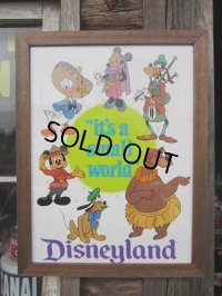 Vintage Disney It'a Small World Poster W/Frame (PJ712)