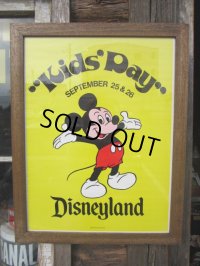 Vintage Disney Kid's Day Poster W/Frame (PJ713)