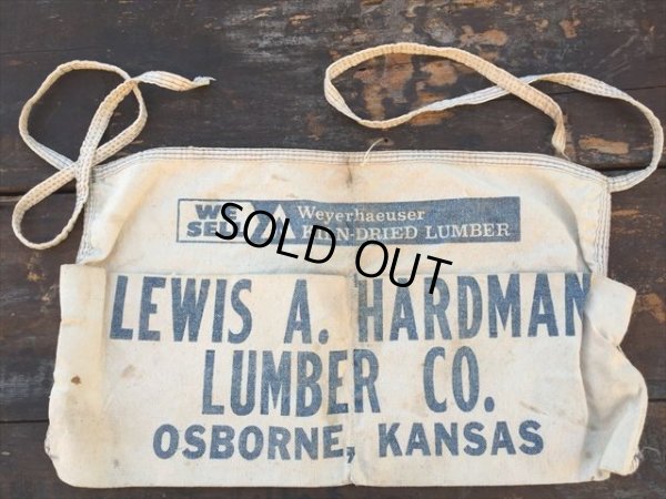 画像1: Vintage Carpenter Nail Apron / LEWIS A. HARDMAN LUMBER (PJ730)