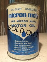 SALE Vintage Micron Moly Quart Can Motor Gas/Oil (PJ768) 