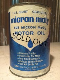 SALE Vintage Micron Moly Quart Can Motor Gas/Oil (PJ768) 