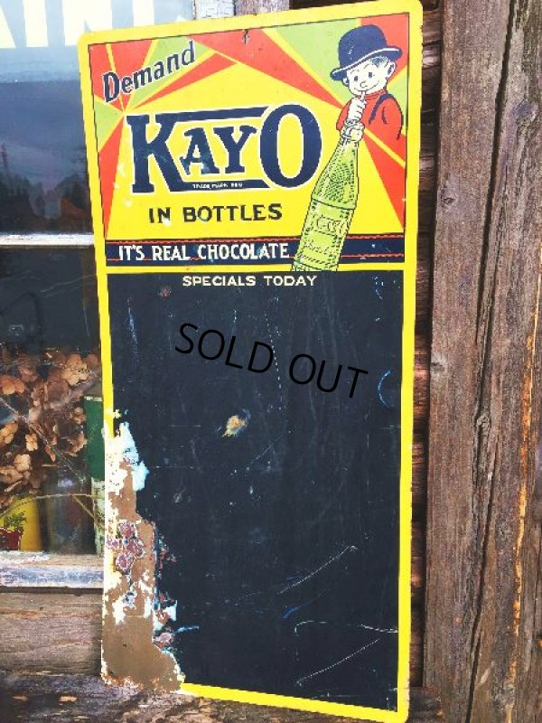 画像1: 40s Kayo Chocolate Soda BlackBoard Sign  (PJ846) 