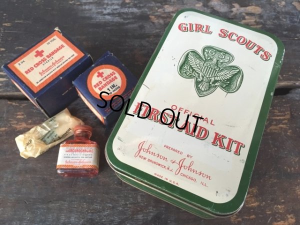 画像1: Vintage Johnson&Johnson GIRL SCOUTS First AID Kit Can (PJ882)