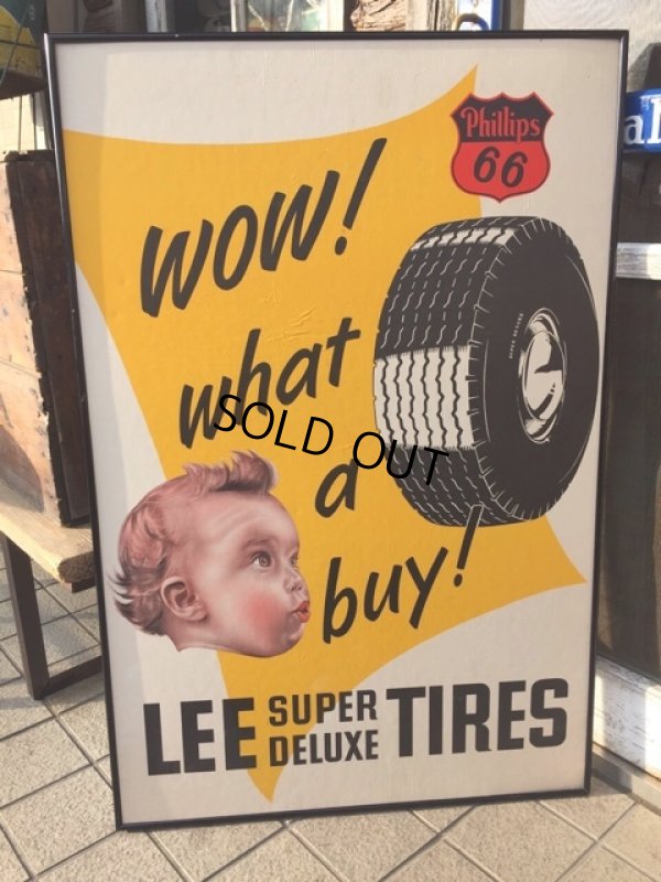 画像1: Vintage LEE Tires x Phillips 66 AD Store Sign (PJ957) 