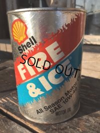 Vintage Shell Fire&Ice Quart Can Motor Gas/Oil (DJ11) 