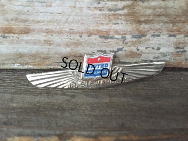 画像1: Vintage UNITED Airline Jr Stewardess Wings Badge (DJ18)