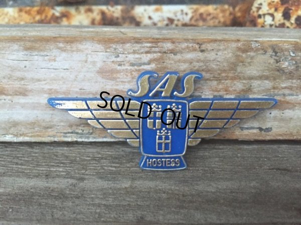 画像1: Vintage SAS Airline Wings Badge (DJ25)