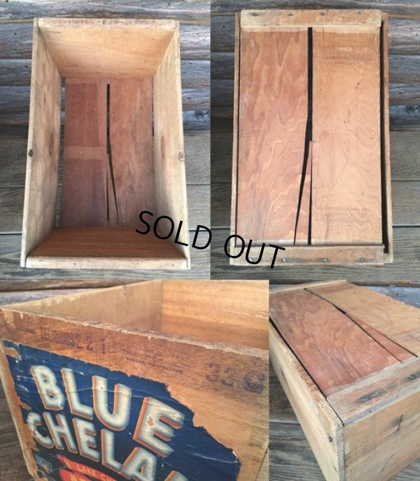 画像3: Vintage Wood BLUE CHELAN Fruit Crate Box (DJ42) 