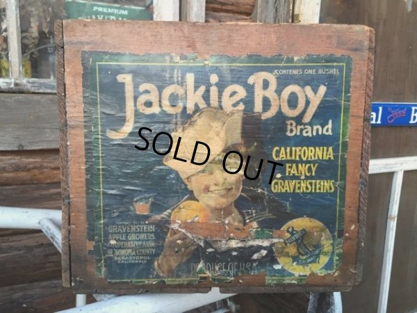 画像1: Vintage Wood Jackie Boy Fruit Crate Box (DJ45) 