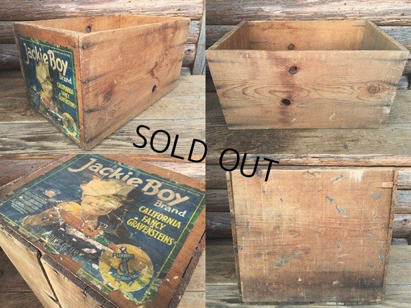 画像2: Vintage Wood Jackie Boy Fruit Crate Box (DJ45) 