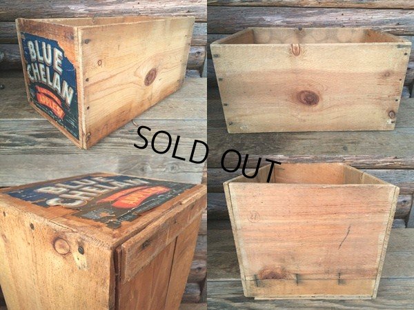 画像2: Vintage Wood BLUE CHELAN Fruit Crate Box (DJ42) 