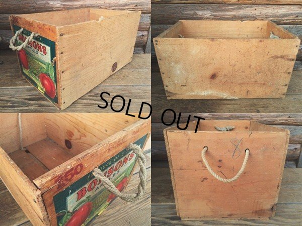 画像2: Vintage Wood BONSONS APPLE Fruit Crate Box (DJ44) 