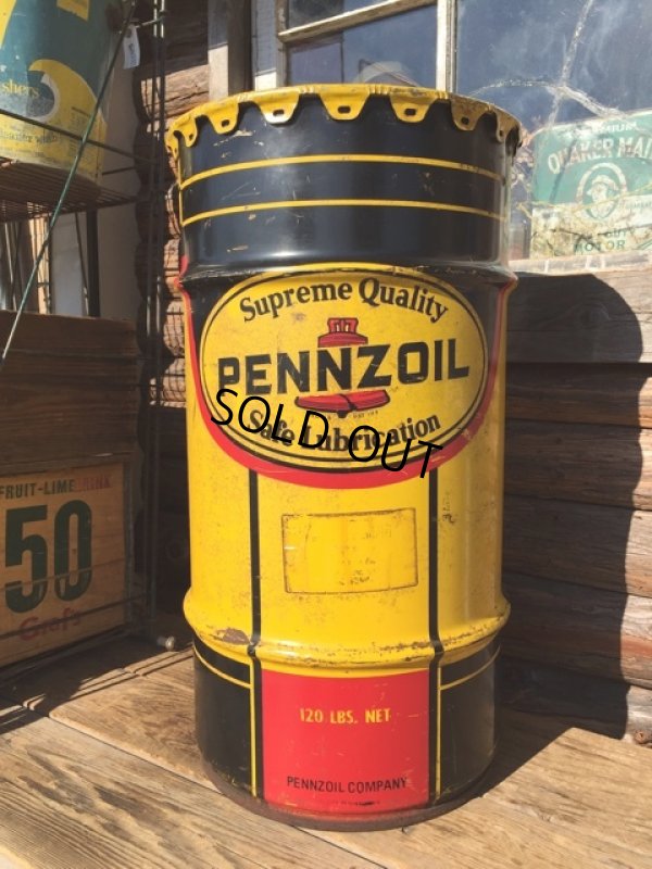 画像1: Vintage Drum Pennzoil 120 lb Oil Can (DJ85)