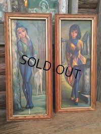 60s Maio Vintage Big Eyes Art Harlequin Set 62cm (DJ112)