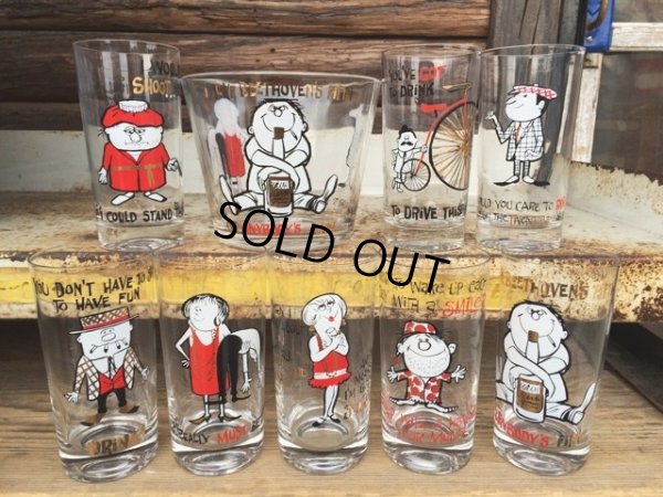 画像1: Vintage Message Glass ＆ Bowl 9pc Set (DJ133)