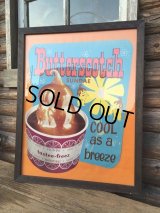 60s Tastee-Freez Advertiging Poster Sign / Butter Scotch Sundae (DJ143) 