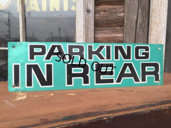 画像1: Vintage Road Sign PARKING IN REAR (DJ194) 