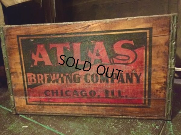 画像1: Vintage ATLAS Crate Wooden Box (DJ211) 