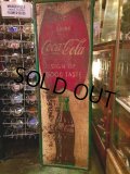 Vintage Coca-Cola Fish Tail Tin Sign (DJ212) 