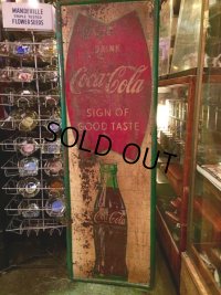 Vintage Coca-Cola Fish Tail Tin Sign (DJ212) 