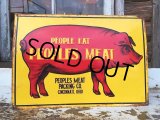 Vintage Peoples Meat Sign (DJ235)