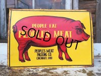 Vintage Peoples Meat Sign (DJ235)