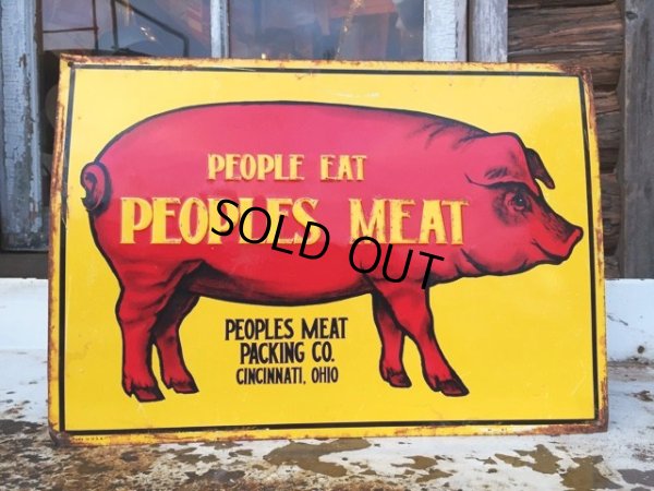 画像1: Vintage Peoples Meat Sign (DJ235)