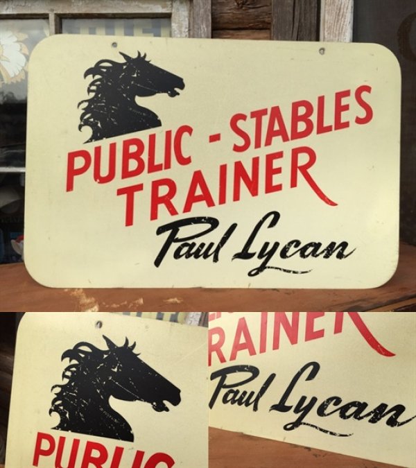 画像2: Vintage PUBLIC-STABLES TRAINER Sign (DJ195)