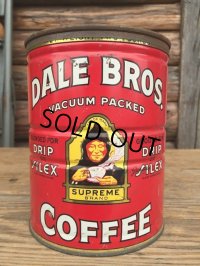 Vintage DALE BROS Coffee Tin Can #L (DJ251)