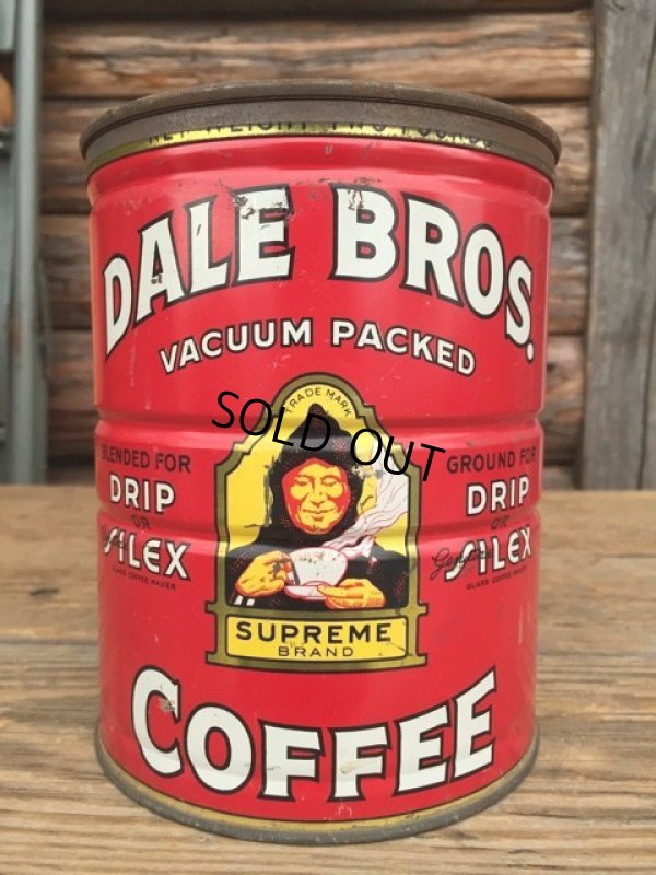 画像1: Vintage DALE BROS Coffee Tin Can #L (DJ251)