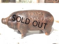 Vintage Cast Iron Pig  Piggy Bank (DJ252)