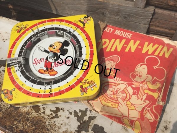 画像1: Vintage Disney Mickey Tin Toy / Spin Game (DJ290)