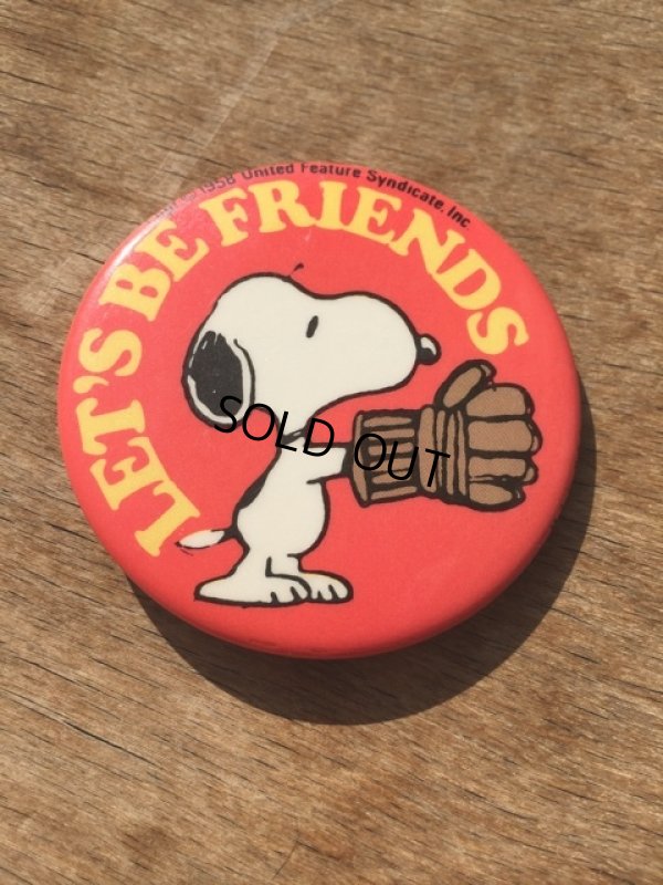 画像1: Vintage Snoopy Badge / Let's Be Friends (DJ304)