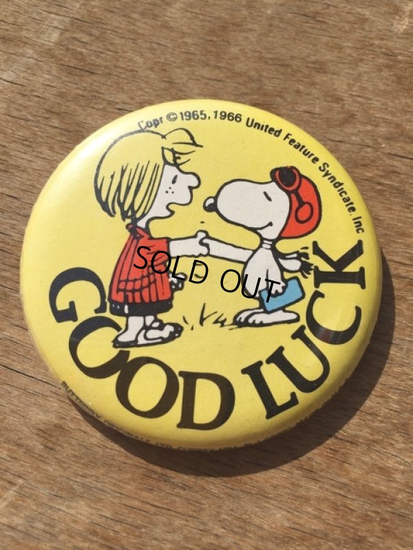 画像1: Vintage Snoopy Badge / Good Luck (DJ303)