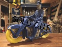 Vintage AUBURN Rubber Toy Motorcycle Police Bike #A (DJ383)