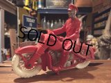Vintage AUBURN Rubber Toy Motorcycle Police Bike #B (DJ384)