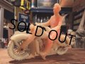 Vintage AUBURN Rubber Toy Motorcycle Police Bike #C (DJ382)