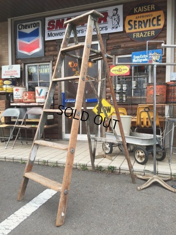 画像1: SALE Vintage Wood Ladder (DJ461) 