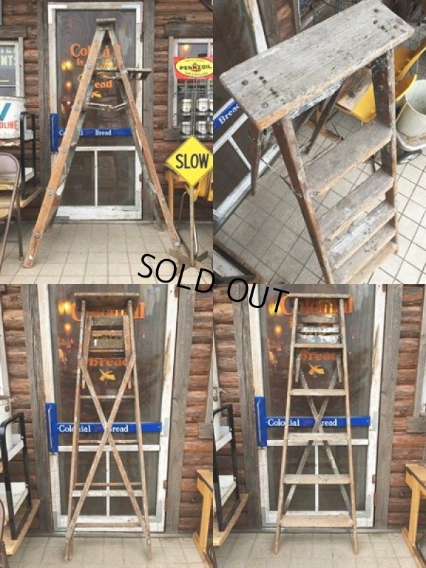 画像2: SALE Vintage Wood Ladder (DJ461) 